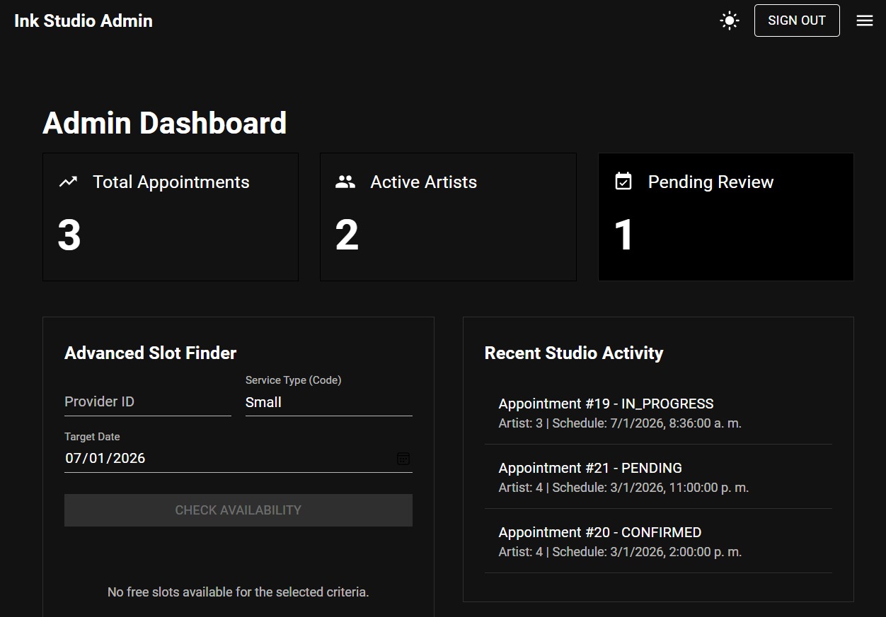 Admin Dashboard Appoint Go